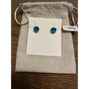 Kendra‎ Scott Peacock Blue Illusion Silver Jolie Stud Earrings NEW